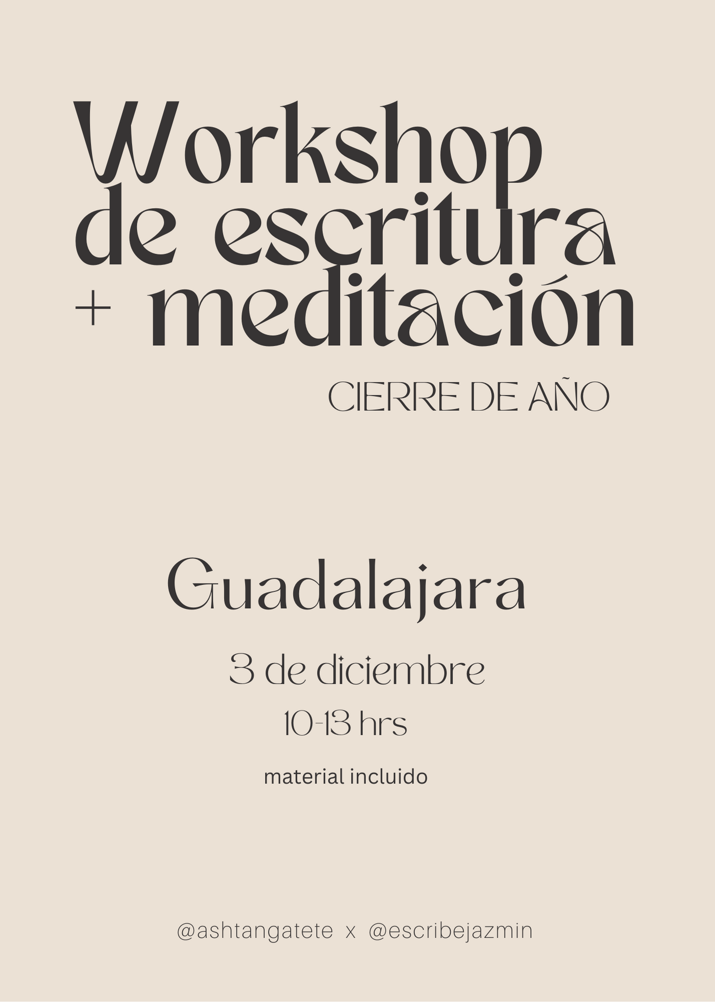 Workshop de escritura + meditación